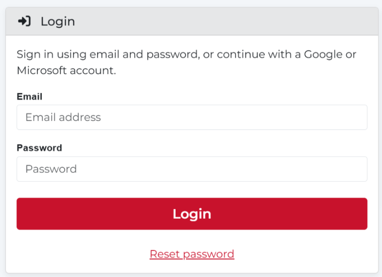 Login window screen shot