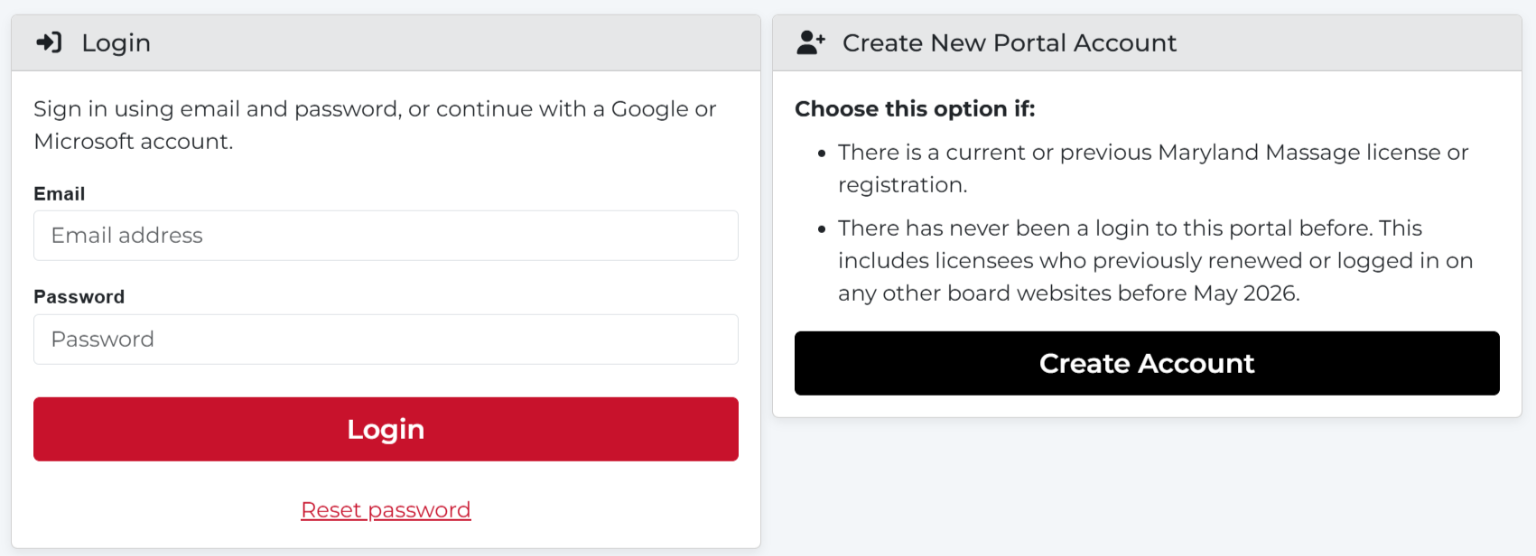 Login or Create new accont screen shot.