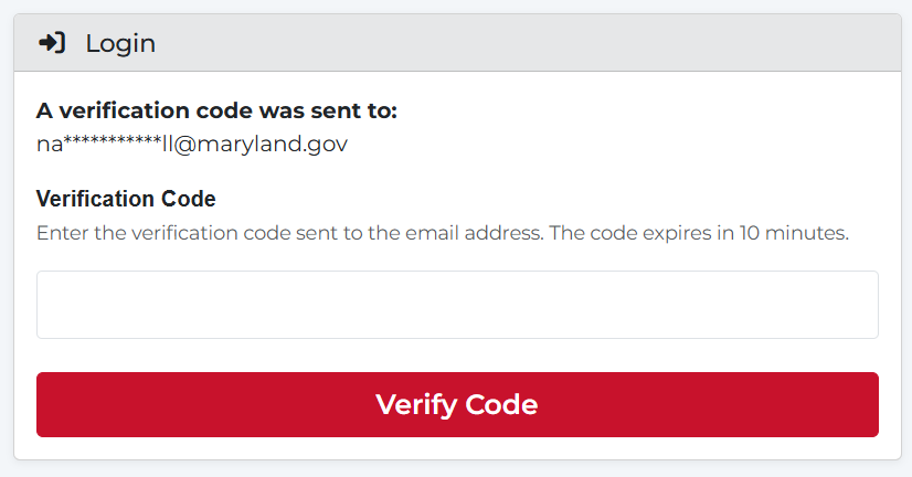 Enter verification code window screen shot