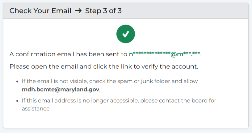 Email confirmation window screen shot